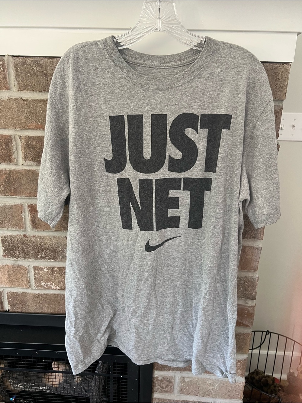 Nike Grey Graphic Tee with White Swoosh